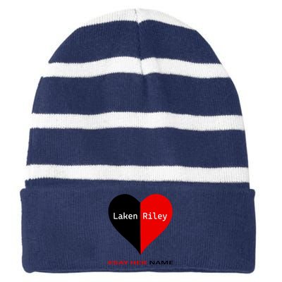 Retro Say Her Name Laken Riley Laken Riley Say Her Name Striped Beanie with Solid Band