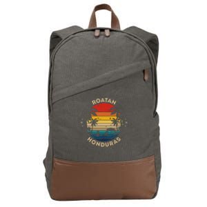 Roatan Souvenir Honduras Reminder Cotton Canvas Backpack