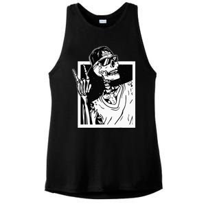 Rock Skeleton Hand Halloween Costume Funny Rocker Music Ladies PosiCharge Tri-Blend Wicking Tank