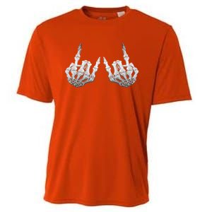 Rock Skeleton Hands Rock On Or Gift Cooling Performance Crew T-Shirt