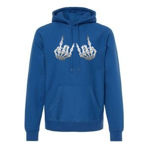 Rock Skeleton Hands Rock On Or Gift Premium Hoodie