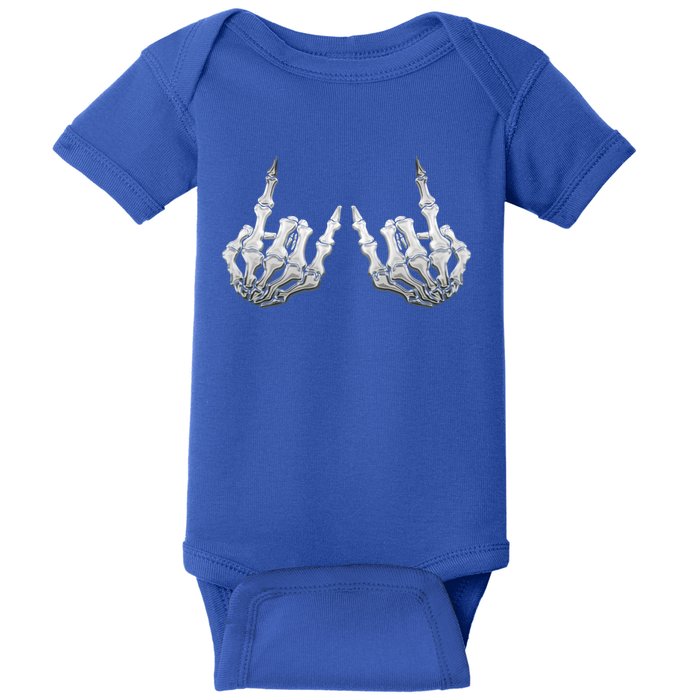 Rock Skeleton Hands Rock On Or Gift Baby Bodysuit