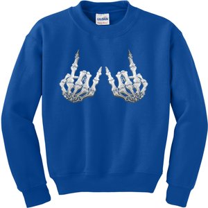 Rock Skeleton Hands Rock On Or Gift Kids Sweatshirt