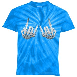 Rock Skeleton Hands Rock On Or Gift Kids Tie-Dye T-Shirt