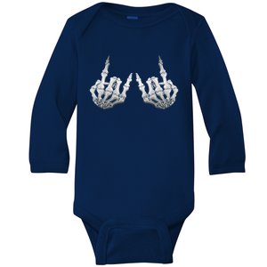 Rock Skeleton Hands Rock On Or Gift Baby Long Sleeve Bodysuit