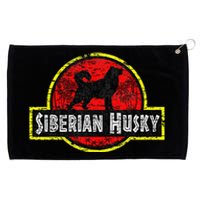 Retro Siberian Husky Dad Vintage Dog Father Pet Dog Papa Grommeted Golf Towel