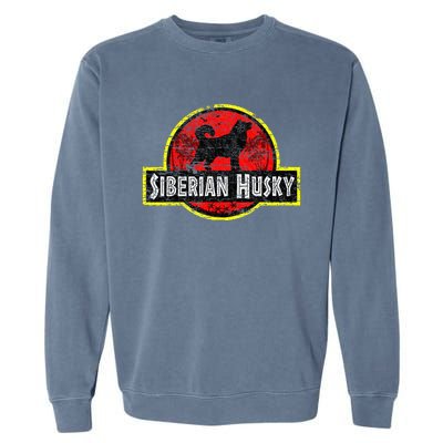 Retro Siberian Husky Dad Vintage Dog Father Pet Dog Papa Garment-Dyed Sweatshirt