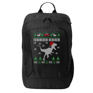 Raptor Santa Hat Velociraptor Dinosaur Lover Ugly Christmas Great Gift City Backpack