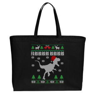 Raptor Santa Hat Velociraptor Dinosaur Lover Ugly Christmas Great Gift Cotton Canvas Jumbo Tote