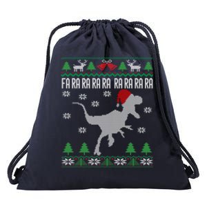 Raptor Santa Hat Velociraptor Dinosaur Lover Ugly Christmas Great Gift Drawstring Bag