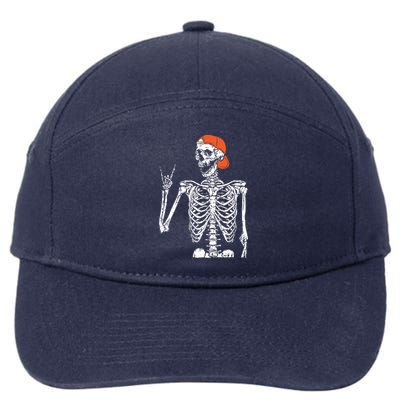 Rocker Skeleton Hand Rock On Costume Funny Halloween Funny Gift 7-Panel Snapback Hat