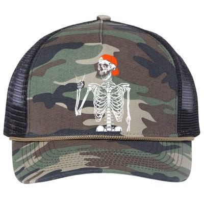 Rocker Skeleton Hand Rock On Costume Funny Halloween Gifts Retro Rope Trucker Hat Cap