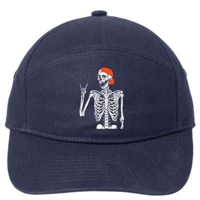 Rocker Skeleton Hand Rock On Costume Funny Halloween Gifts 7-Panel Snapback Hat