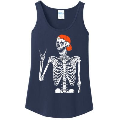 Rocker Skeleton Hand Rock On Costume Funny Halloween Gifts Ladies Essential Tank