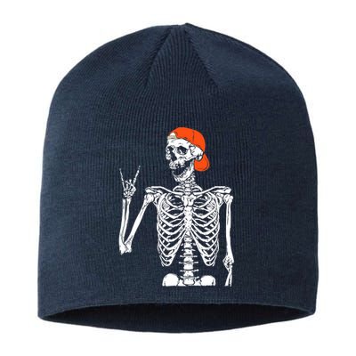 Rocker Skeleton Hand Rock On Costume Funny Halloween Gifts Sustainable Beanie