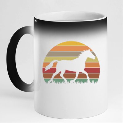 Retro Sunset Horse 11oz Black Color Changing Mug