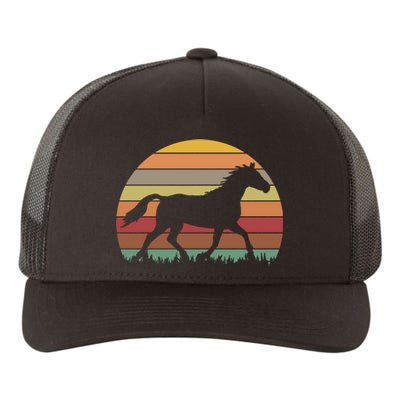 Retro Sunset Horse Yupoong Adult 5-Panel Trucker Hat