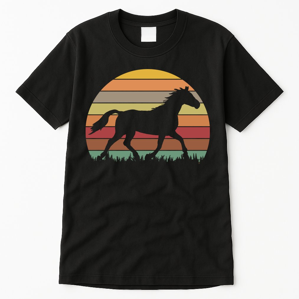Retro Sunset Horse Tall T-Shirt