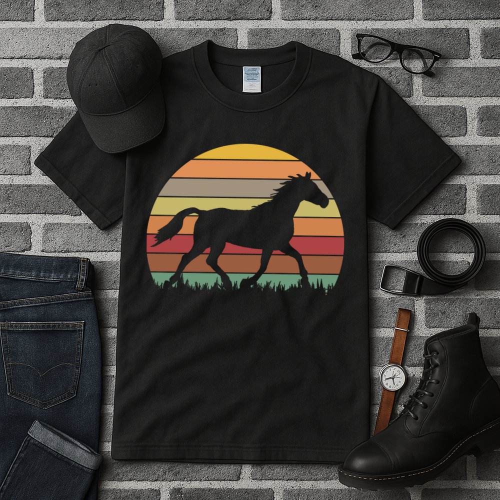 Retro Sunset Horse Tall T-Shirt
