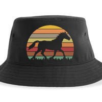 Retro Sunset Horse Sustainable Bucket Hat