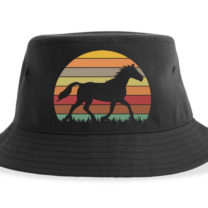 Retro Sunset Horse Sustainable Bucket Hat