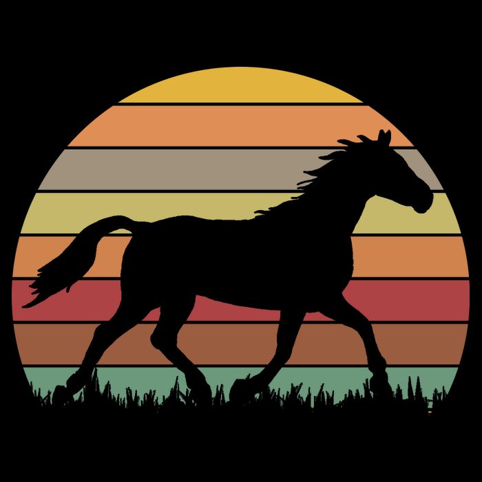 Retro Sunset Horse Button