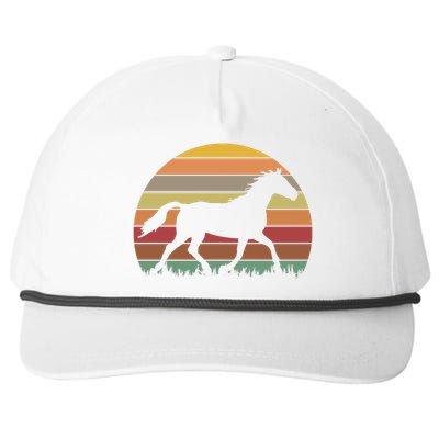 Retro Sunset Horse Snapback Five-Panel Rope Hat