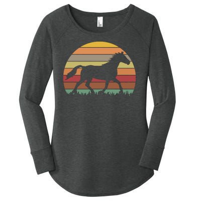 Retro Sunset Horse Women's Perfect Tri Tunic Long Sleeve Shirt