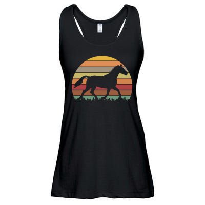 Retro Sunset Horse Ladies Essential Flowy Tank