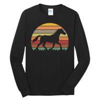 Retro Sunset Horse Tall Long Sleeve T-Shirt