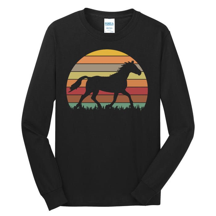 Retro Sunset Horse Tall Long Sleeve T-Shirt