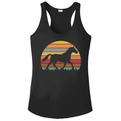 Retro Sunset Horse Ladies PosiCharge Competitor Racerback Tank