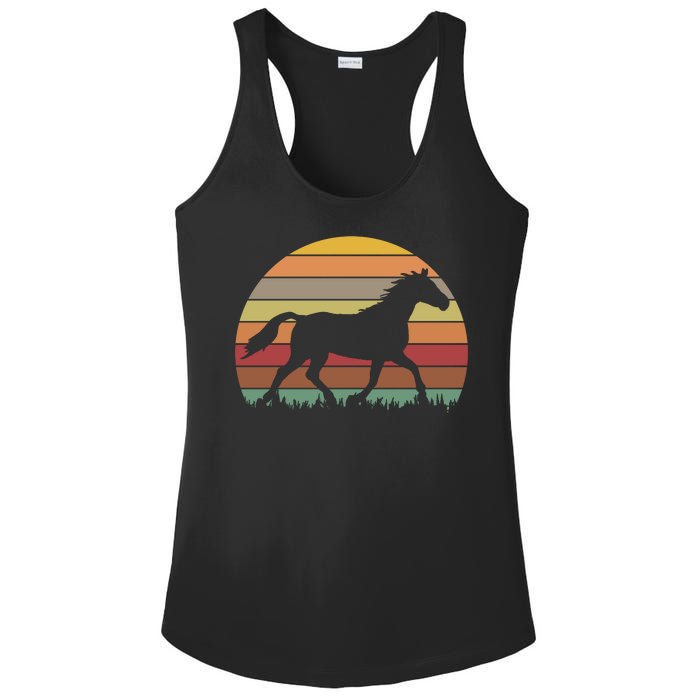 Retro Sunset Horse Ladies PosiCharge Competitor Racerback Tank