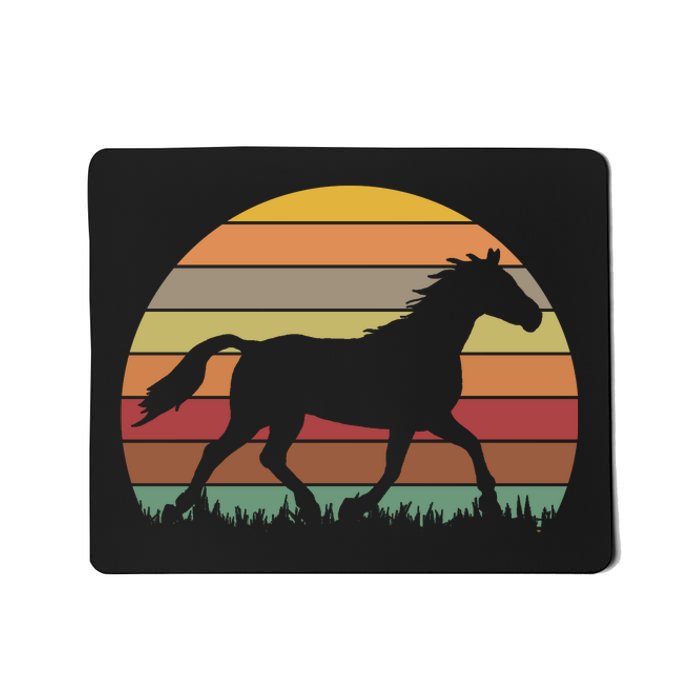 Retro Sunset Horse Mousepad