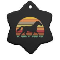 Retro Sunset Horse Ceramic Star Ornament