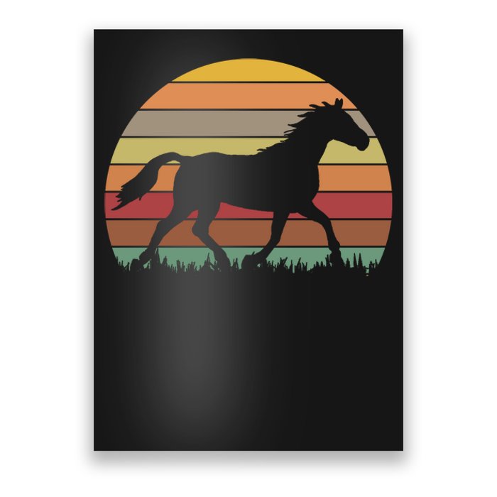 Retro Sunset Horse Poster