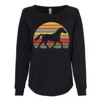 Retro Sunset Horse Womens California Wash Sweatshirt