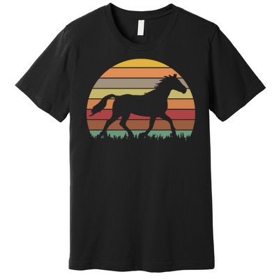 Retro Sunset Horse Premium T-Shirt