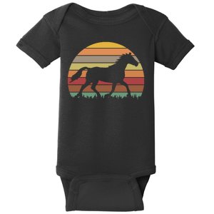 Retro Sunset Horse Baby Bodysuit