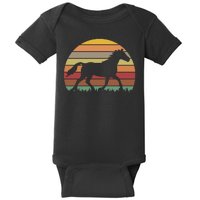 Retro Sunset Horse Baby Bodysuit