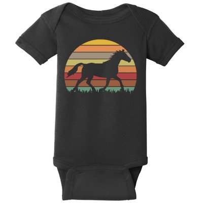 Retro Sunset Horse Baby Bodysuit