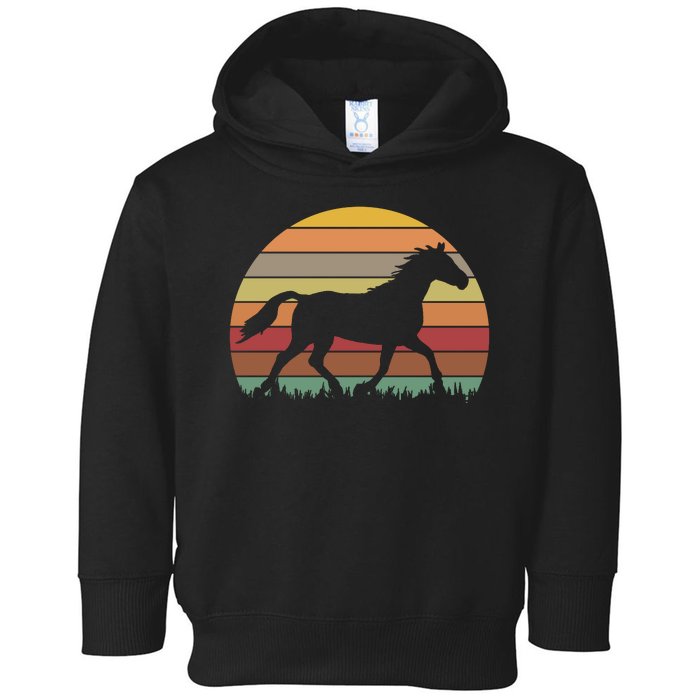 Retro Sunset Horse Toddler Hoodie