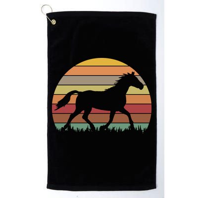 Retro Sunset Horse Golf Towel