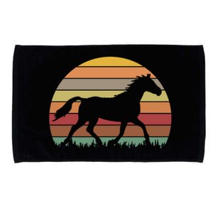 Retro Sunset Horse Microfiber Hand Towel