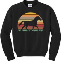 Retro Sunset Horse Kids Sweatshirt