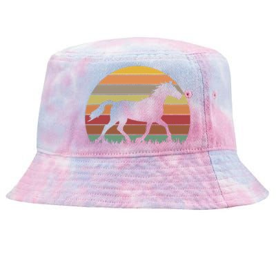 Retro Sunset Horse Tie-Dyed Bucket Hat