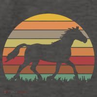 Retro Sunset Horse Vector Backpack