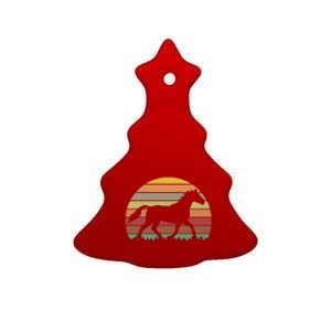 Retro Sunset Horse Ceramic Tree Ornament