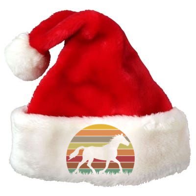 Retro Sunset Horse Premium Christmas Santa Hat