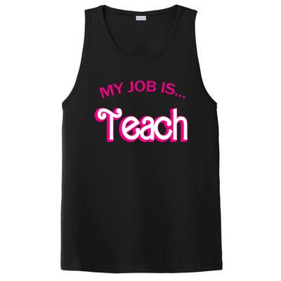 Retro School Humor Funny Teacher Life My Job Is Teach PosiCharge Competitor Tank